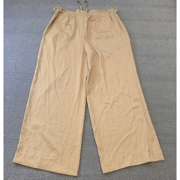 Lauren Ralph Lauren Women's 4P Tan Petite Wide Leg Drawstring Pants - Picture 2 of 10